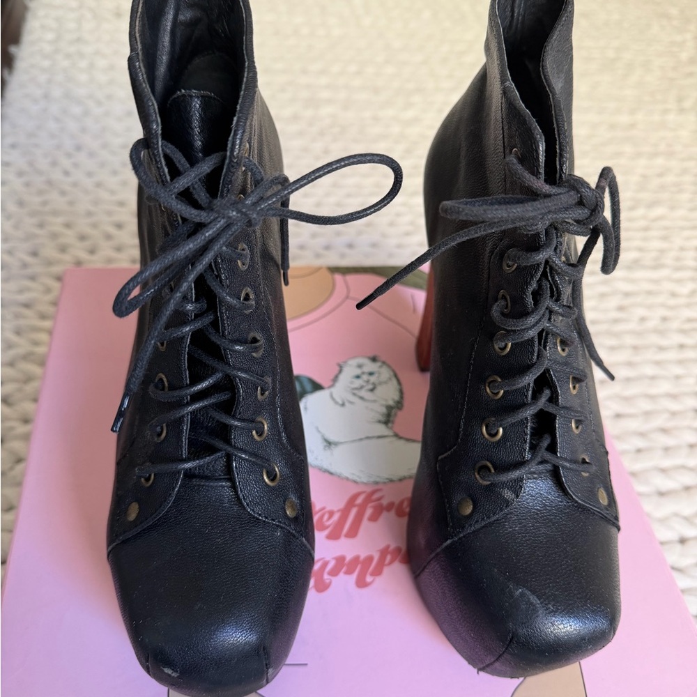 Jeffrey Campbell Black Lace-Up Boots